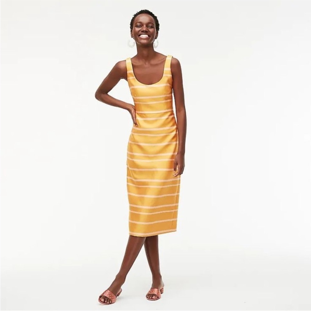 J.Crew scoopneck midi dress in jacquard stripe